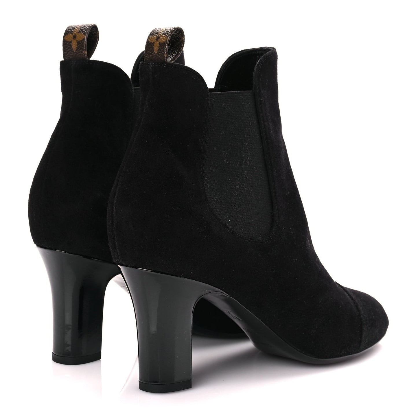 Suede Monogram Uniformes Cap Toe Chelsea 75mm Ankle Boots 38.5 Black
