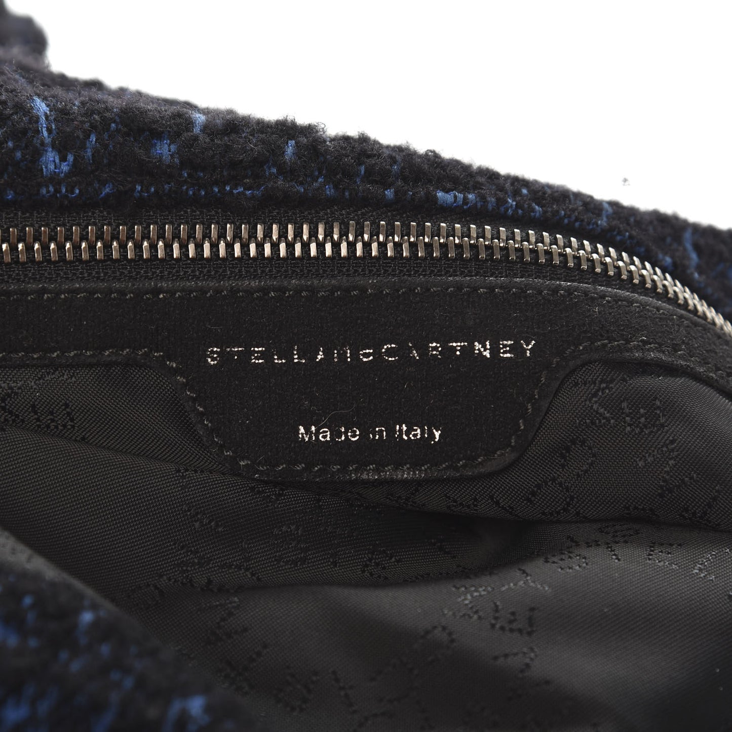 Tweed Small Falabella Fold Over Tote Royal Blue