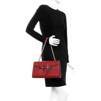 Gucci Microguccissima Medium Emily Chain Shoulder Bag Red 2 of 9