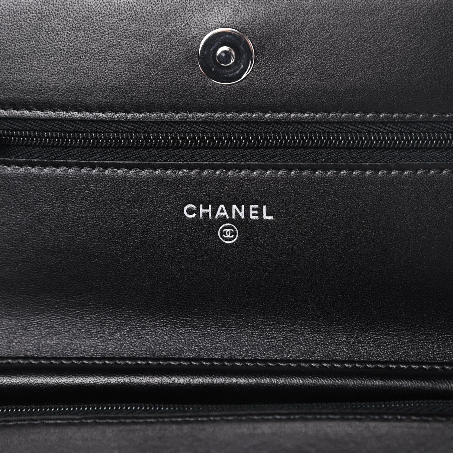 Chanel Lambskin Quilted Wallet On Chain WOC Black 6 of 12