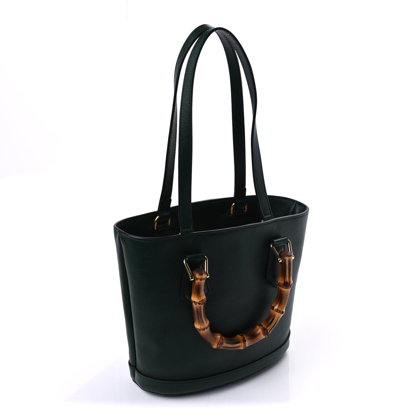 Softy Wonka Textured Dollar Calfskin Small Diana Round Tote Bag Green