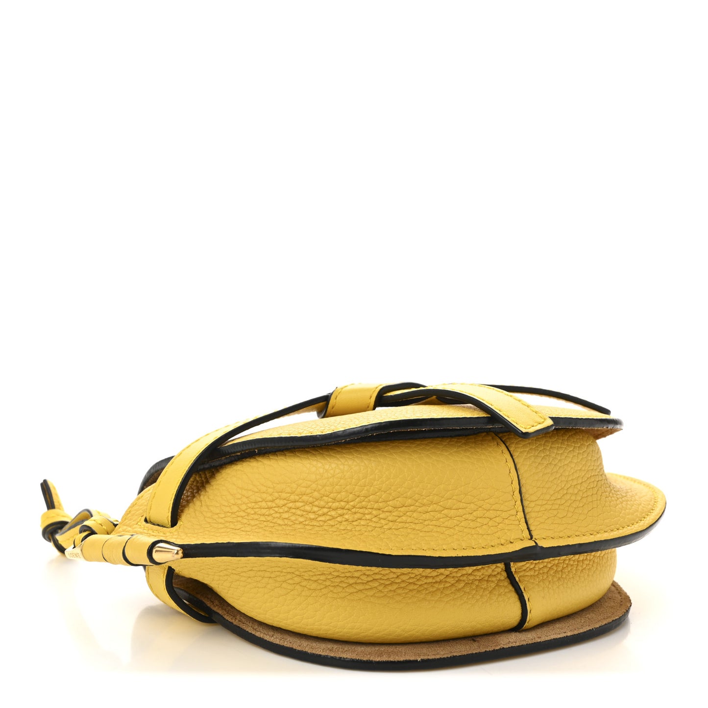 Grained Calfskin Small Gate Crossbody Bag Yellow