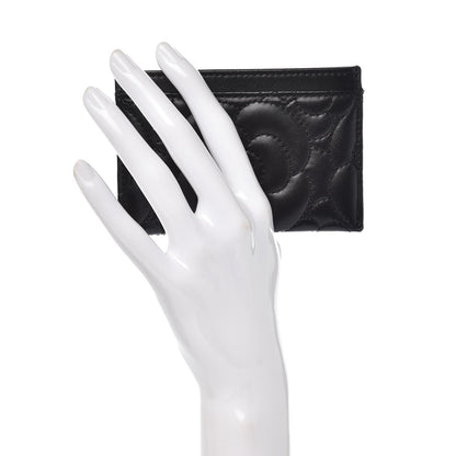 Chanel Lambskin Camellia Embossed Card Holder Black 2 of 9