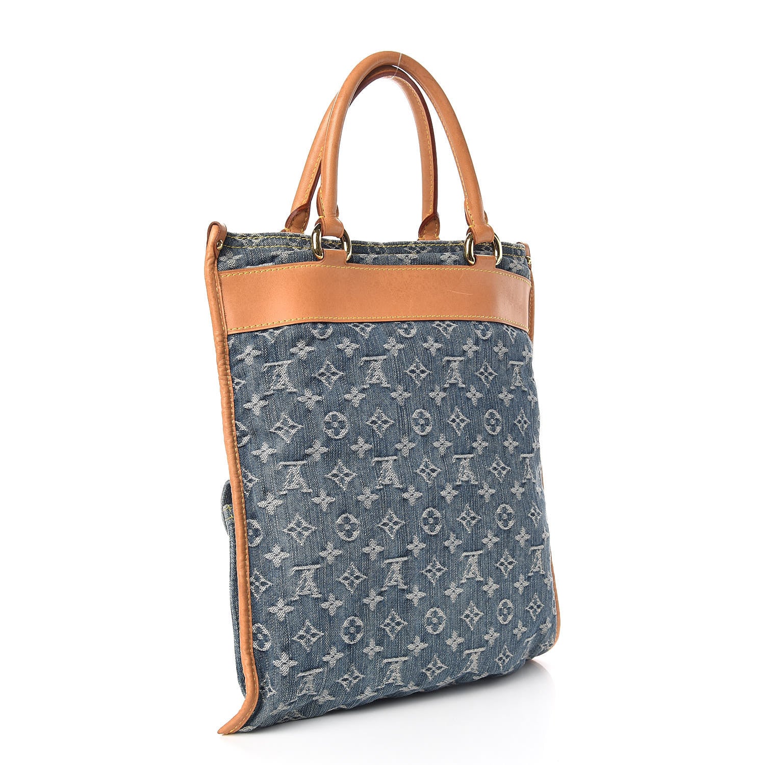 Louis Vuitton Monogram Denim Sac Plat Blue 3 of 13