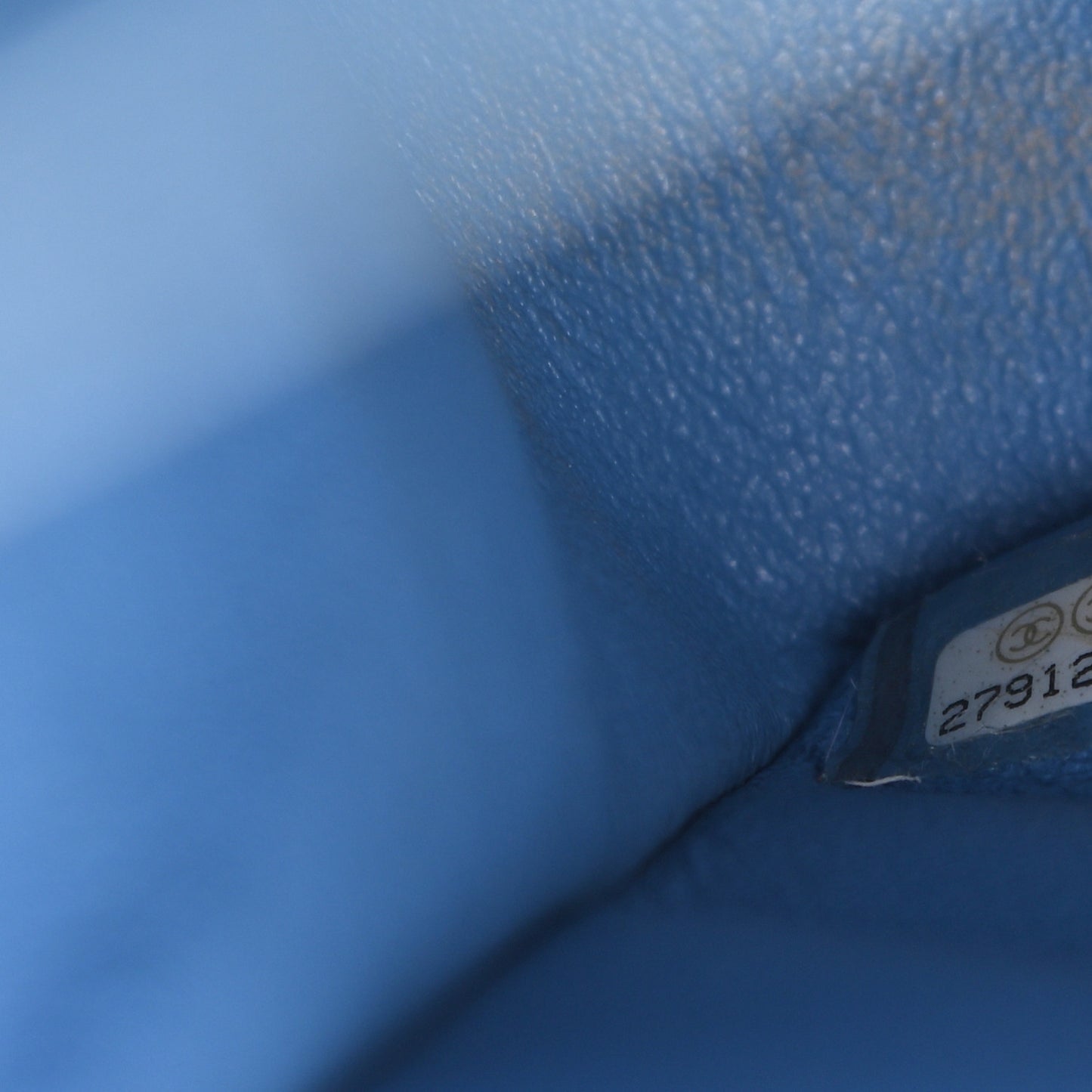 Caviar Flat Chevron Quilted Jumbo Double Flap Blue