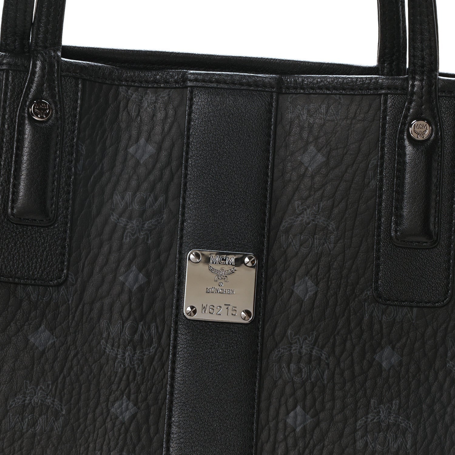 MCM Visetos Large Liz Reversible Shopper Tote Black 7 of 7