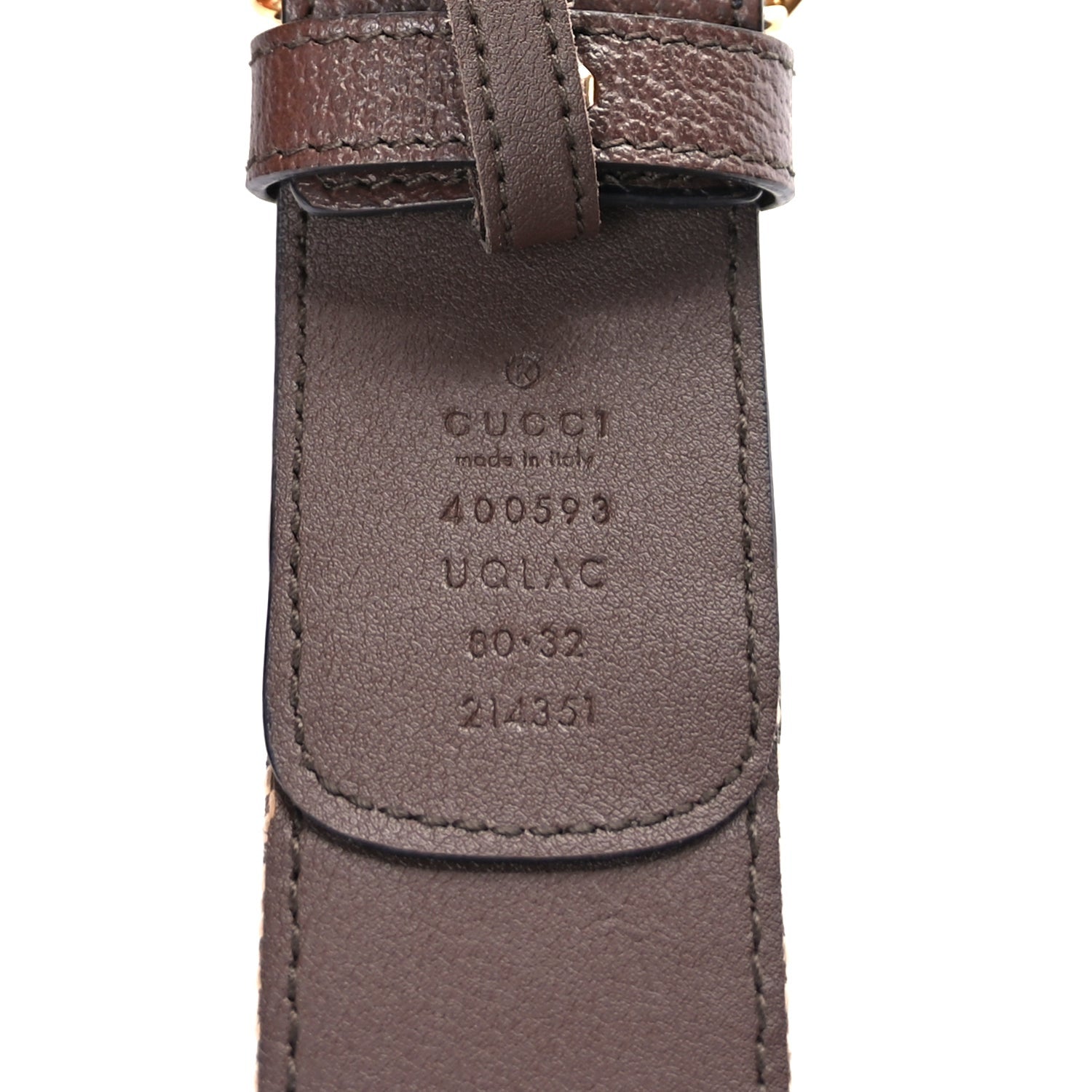 Gucci Monogram Jumbo GG Textured Dollar Calfskin Double G 40mm Belt 80 32 Camel Ebony 5 of 6