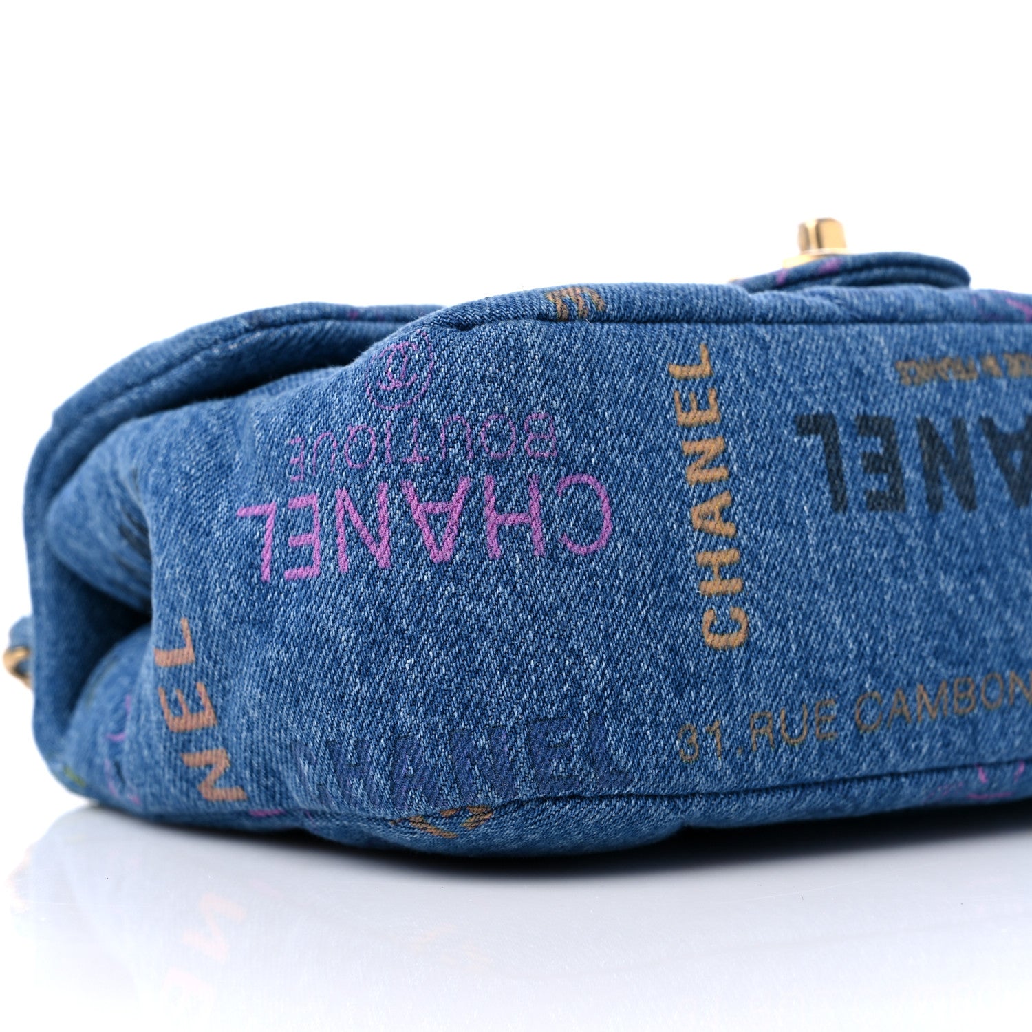 Chanel Denim Quilted Mini Denim Mood Rectangular Flap Blue Multicolor 8 of 9