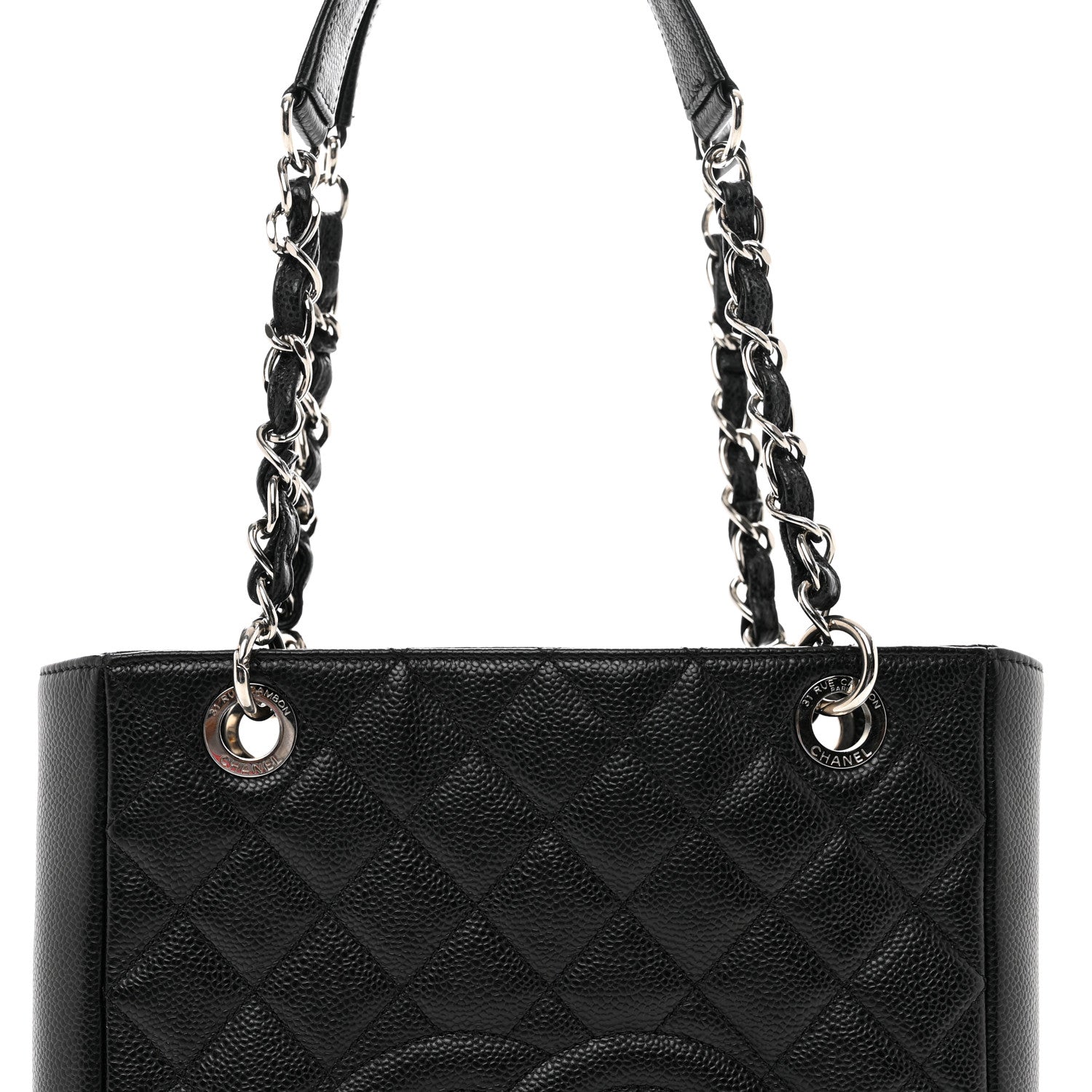 Chanel Caviar Quilted Petit Shopping Tote PST Black 8 of 10