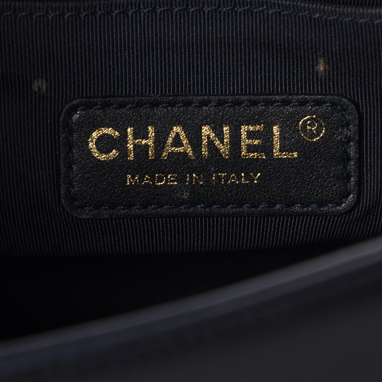 Lambskin Embossed Medium Boy Cube Flap Navy