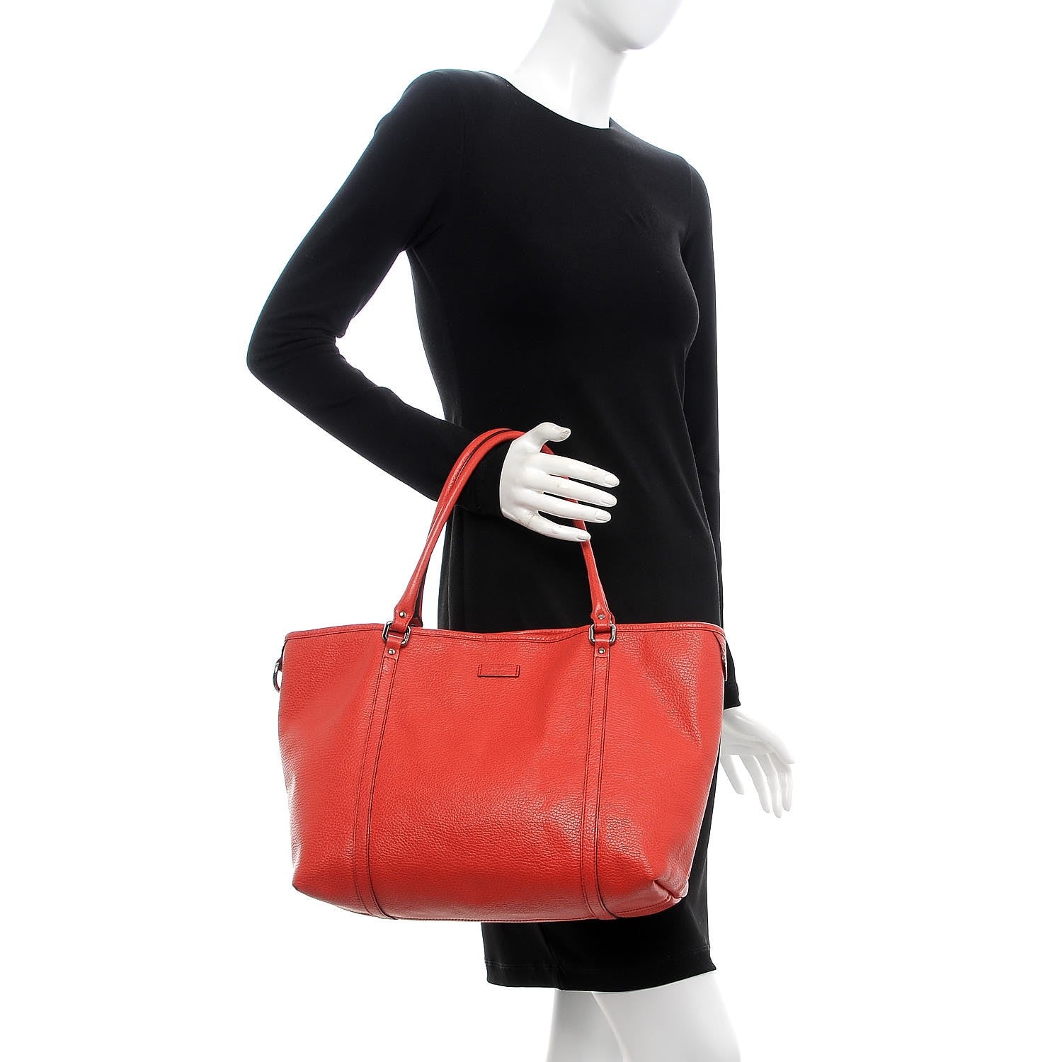 Gucci Pebbled Calfskin Medium Joy Tote Red 2 of 11