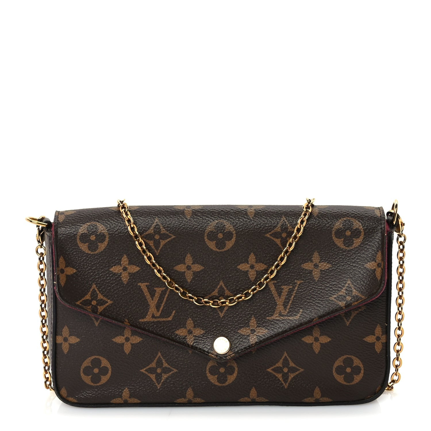 Louis Vuitton Monogram Pochette Felicie Chain Wallet  Fuchsia 1 of 9