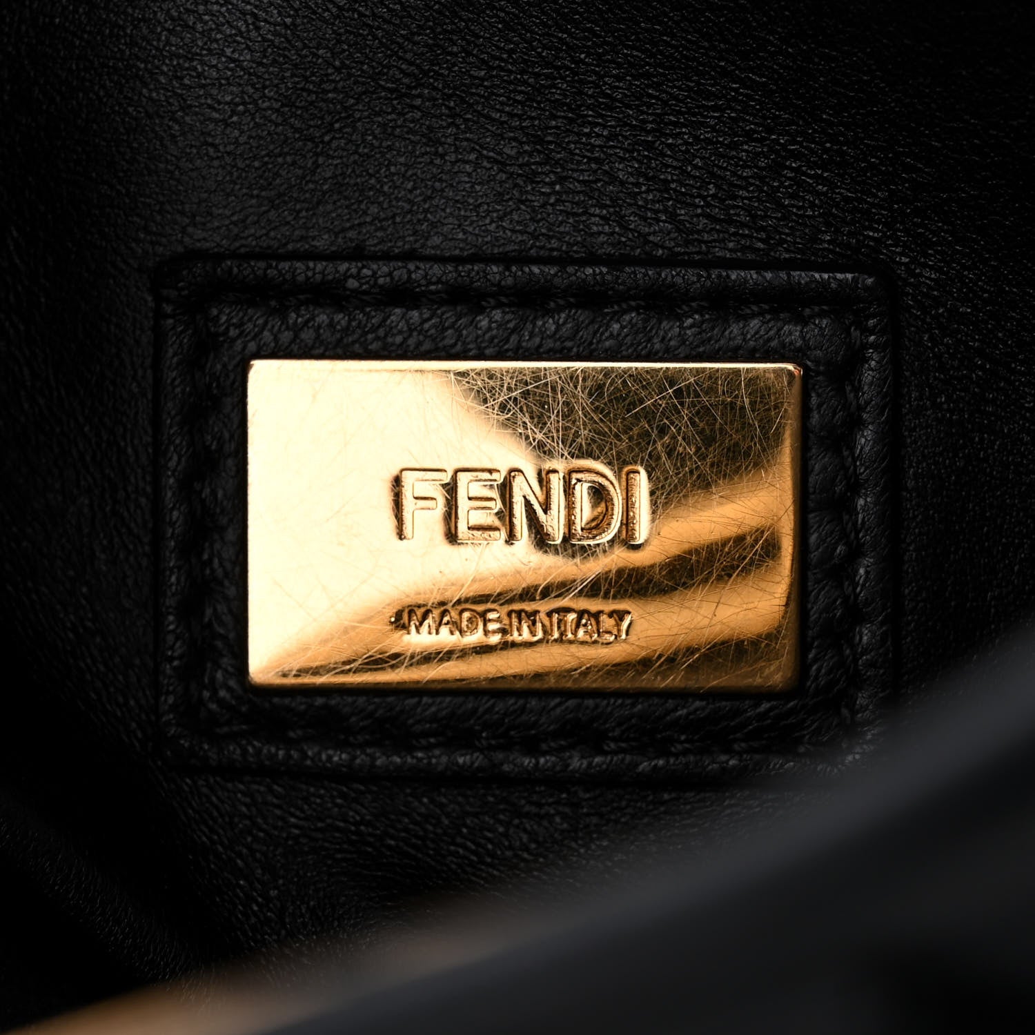 Fendi Vitello Seta Shiny Nappa Medium Peekaboo Iconic Satchel Black 6 of 11