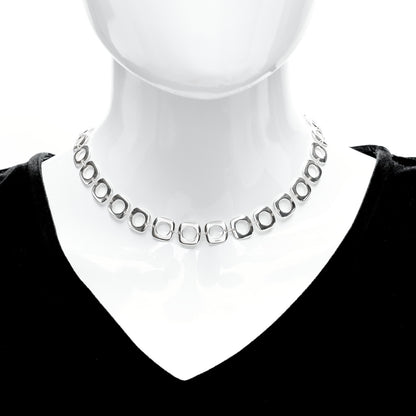Tiffany Sterling Silver Cushion Square Link Choker Necklace 2 of 5