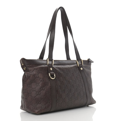 Gucci Guccissima Medium Abbey Tote Dark Brown 3 of 11