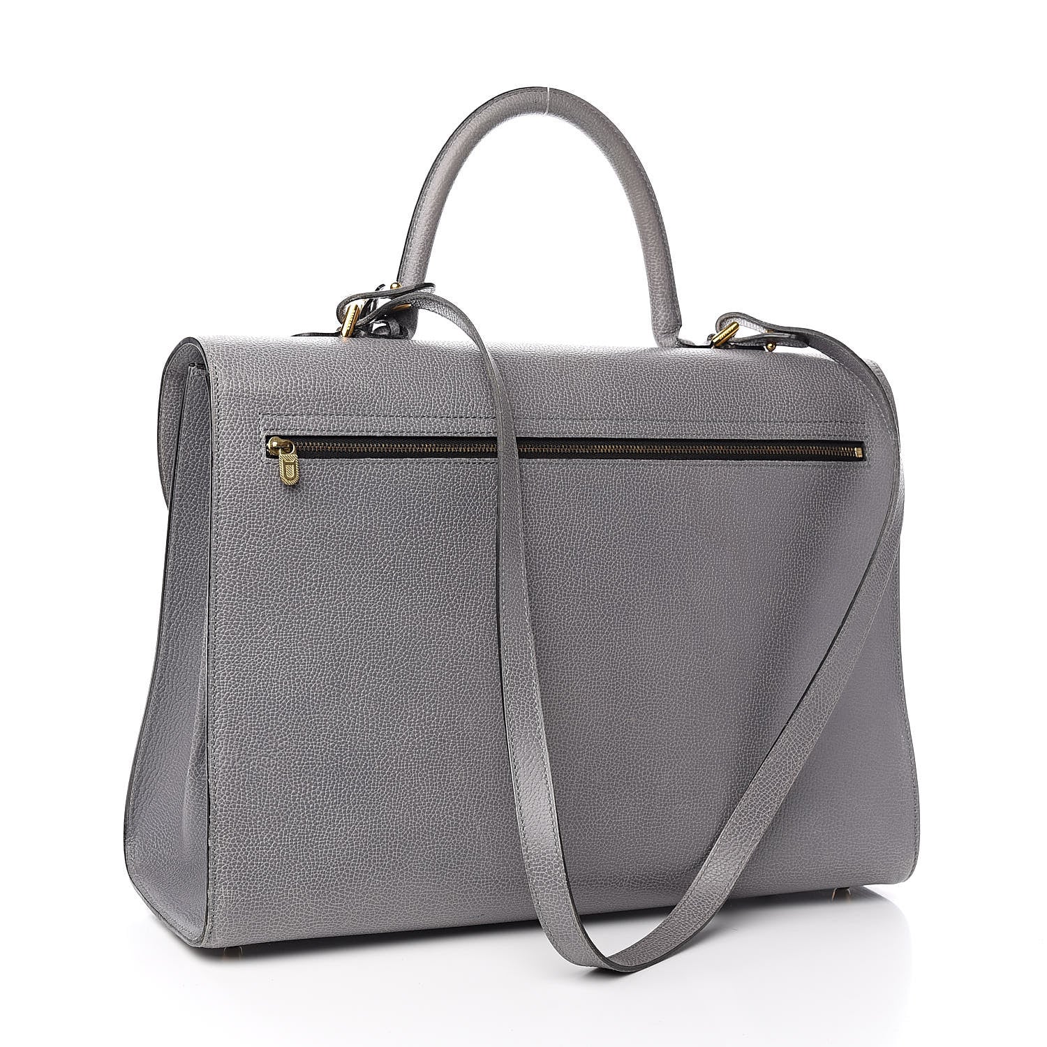 Delvaux Grained Calfskin Brillant Briefcase Grey 3 of 18