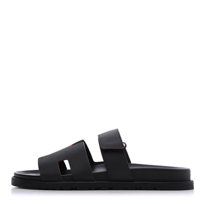 Hermes Epsom Mens Chypre Sandals 41 Black 1 of 9