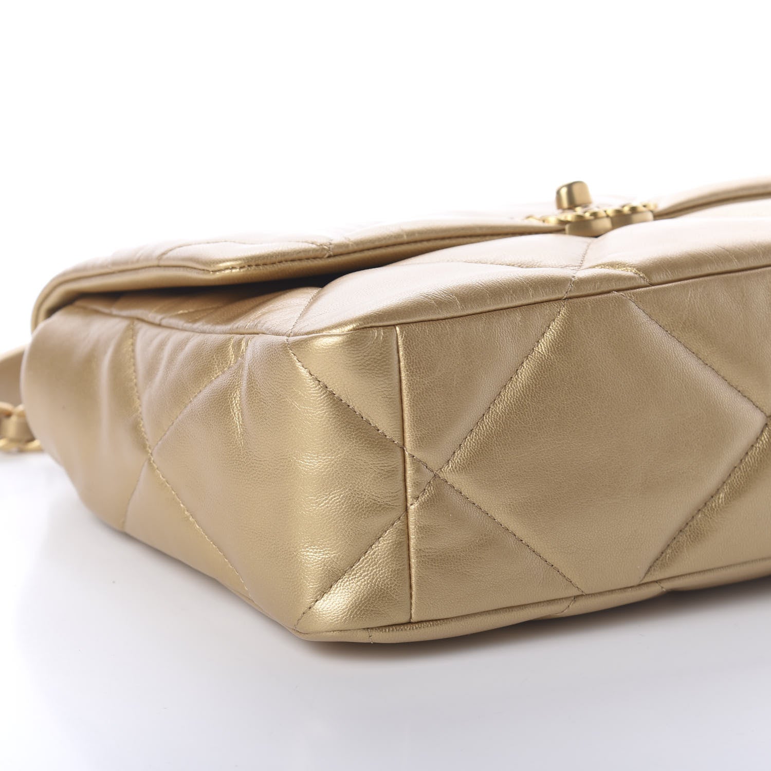 Chanel Goatskin Quilted Large 19 Flap Gold 9 of 10