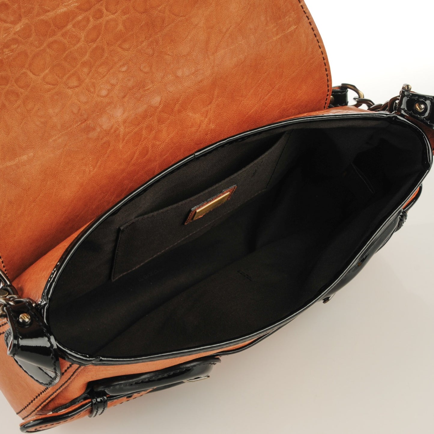 Nappa Patent B Bis Flap Bag Osso Black