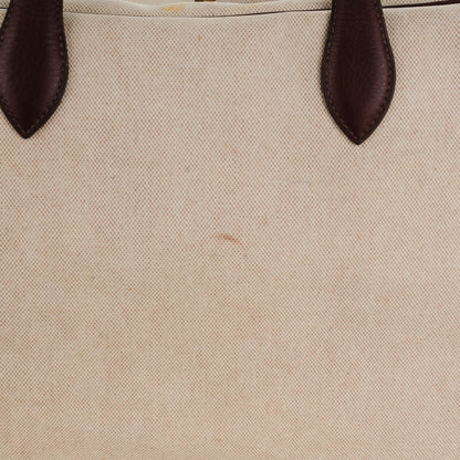 Hermes Taurillon Clemence Toile Victoria 50 Ecru Havane 17 of 17