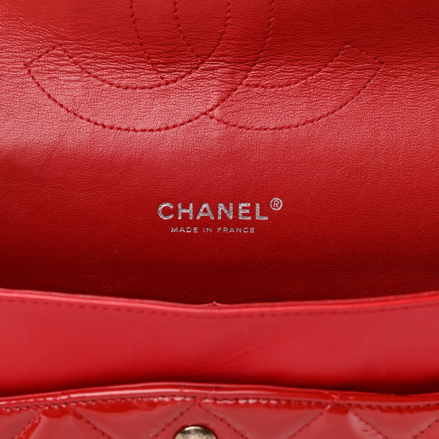 Chanel Patent Quilted Maxi Double Flap Red 6 of 13