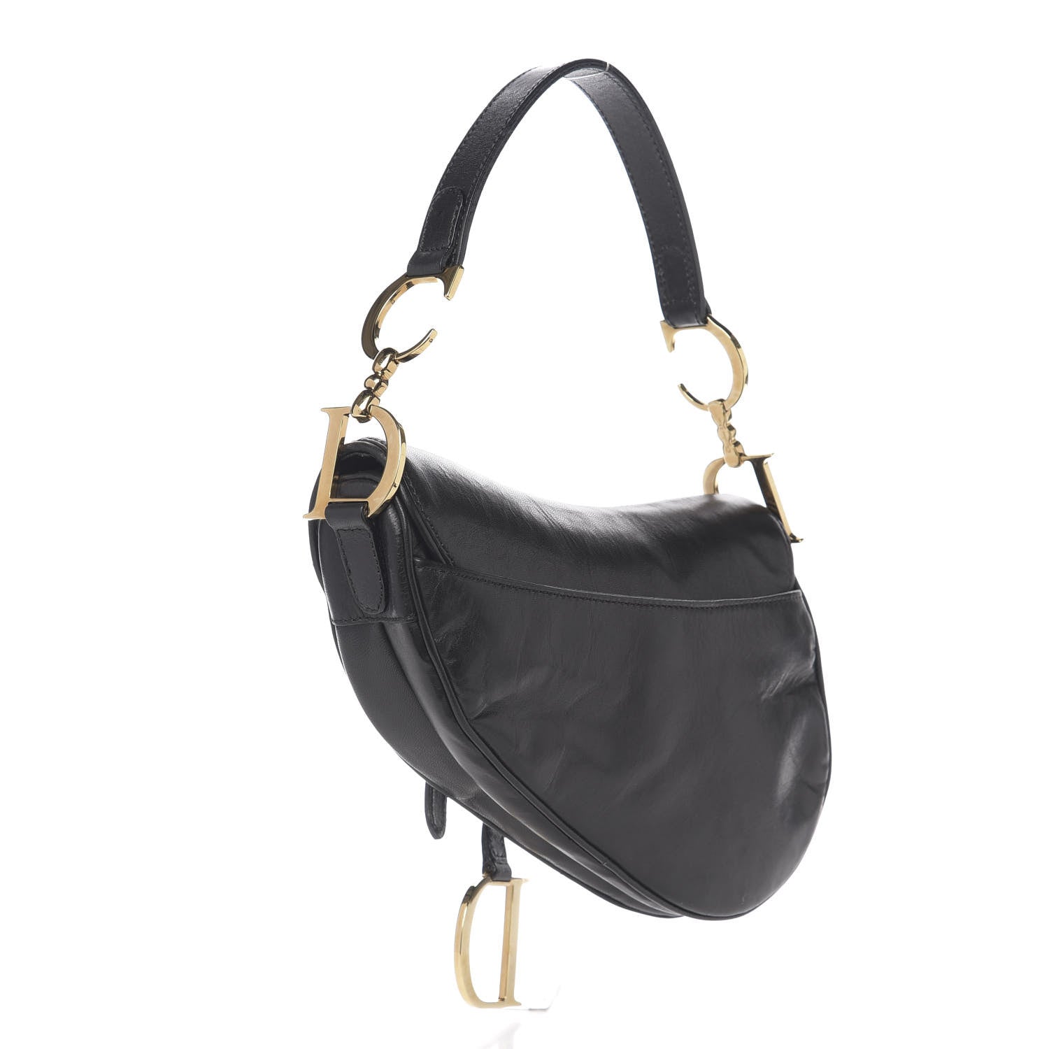Christian Dior Calfskin Saddle Bag Black 2 of 11