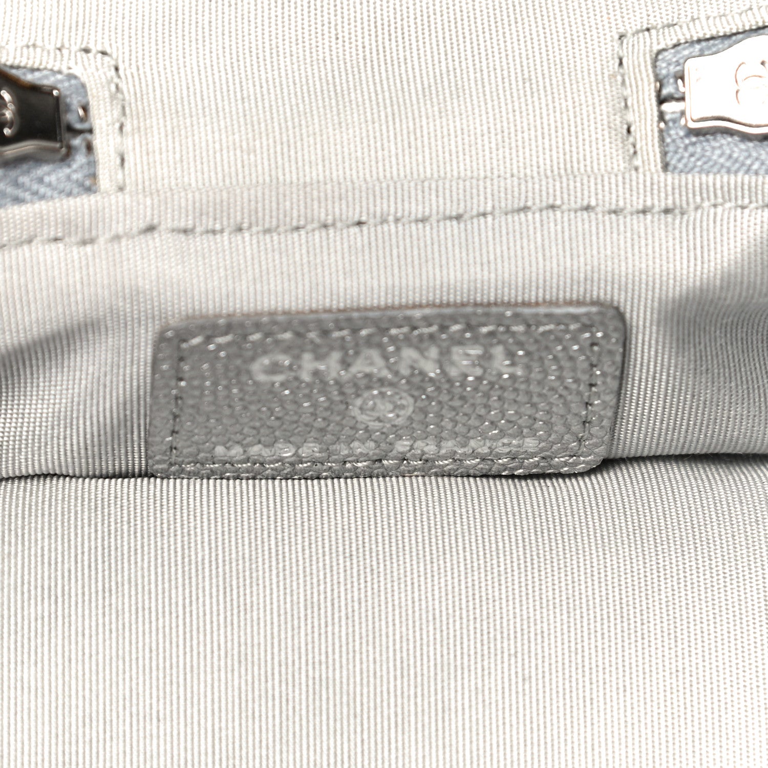 Chanel Metallic Caviar Quilted Mini Top Handle Vanity With Chain Silver 6 of 11