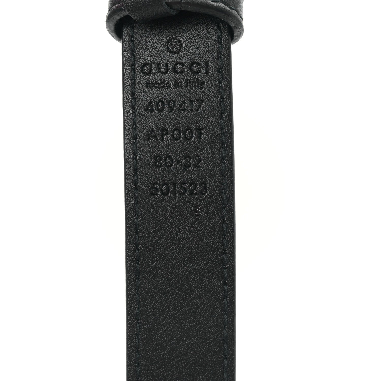 Gucci Calfskin Double G 20mm Belt 80 32 Black 3 of 4