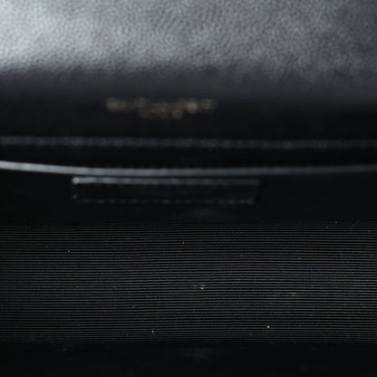 Saint Laurent Grain De Poudre Small Monogram Monochrome Kate Satchel  Black 4 of 8