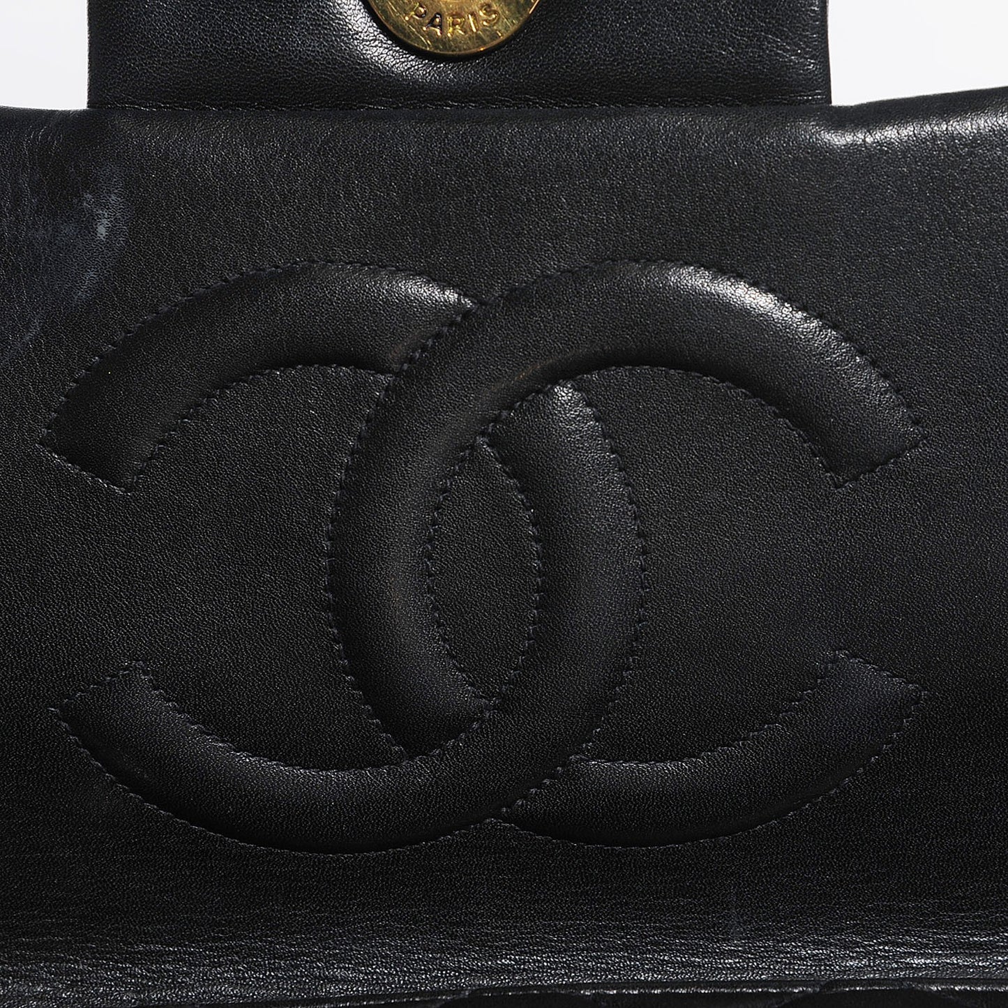 Lambskin Quilted XL Jumbo Flap Black