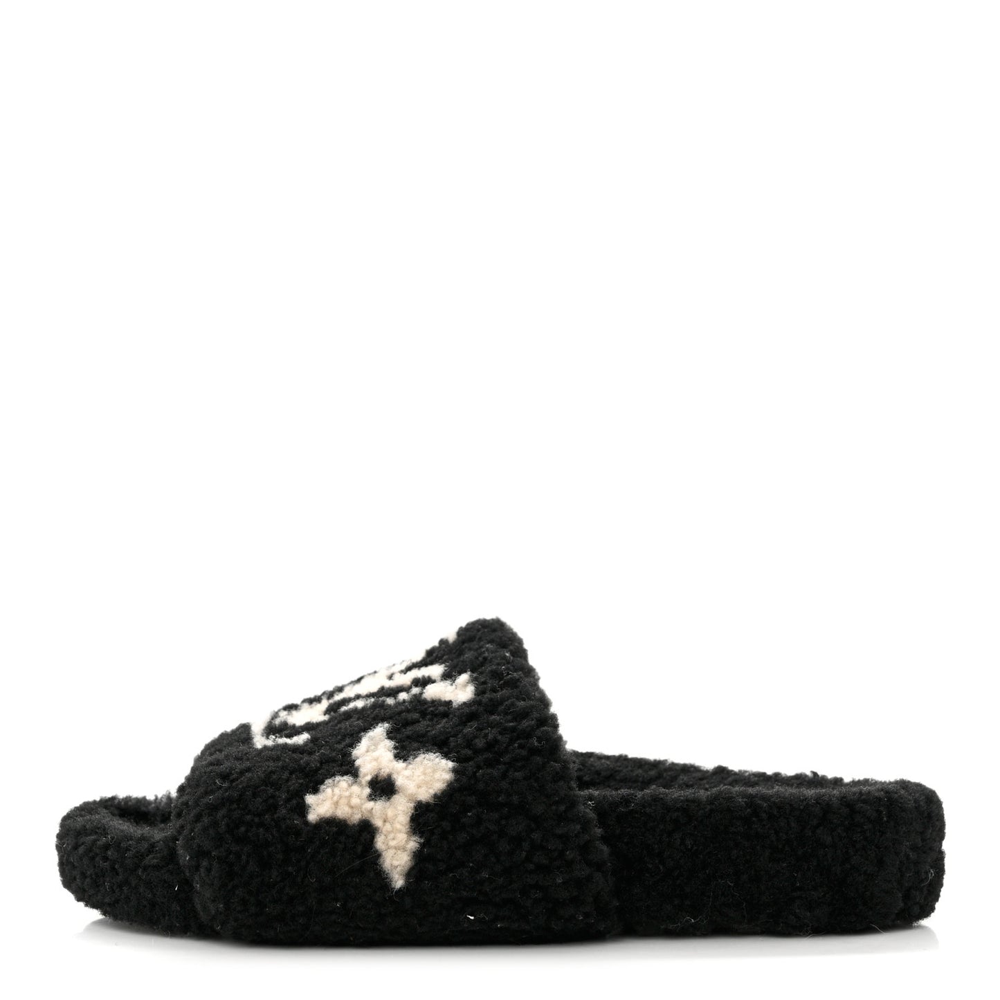 Shearling Monogram Giant Paseo Flat Comfort Mule 36 Black