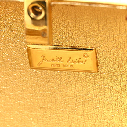 Judith Leiber Swarovski Crystal Minaudiere Clutch Gold Silver 8 of 11