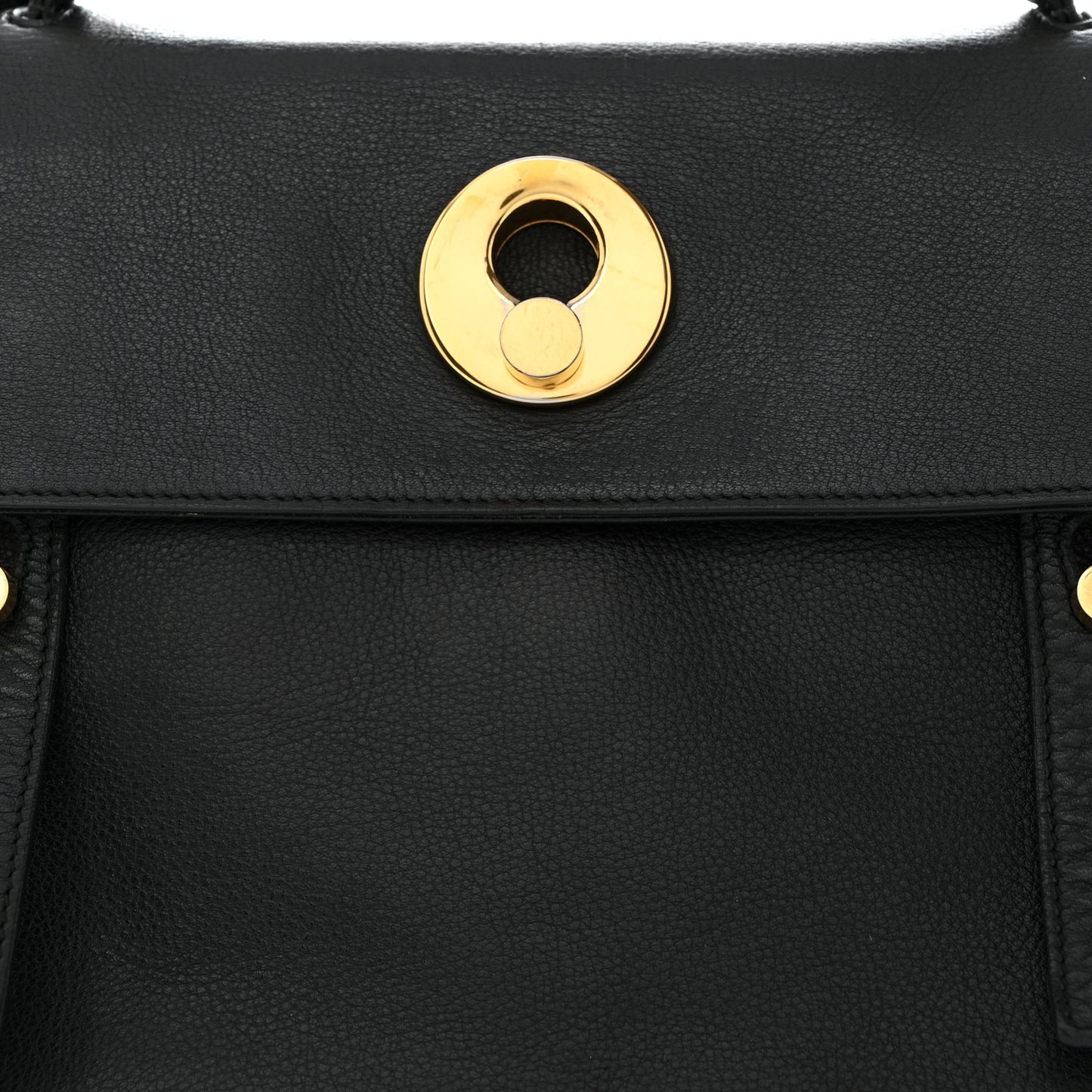 Calfskin Canvas Small Muse Two Black