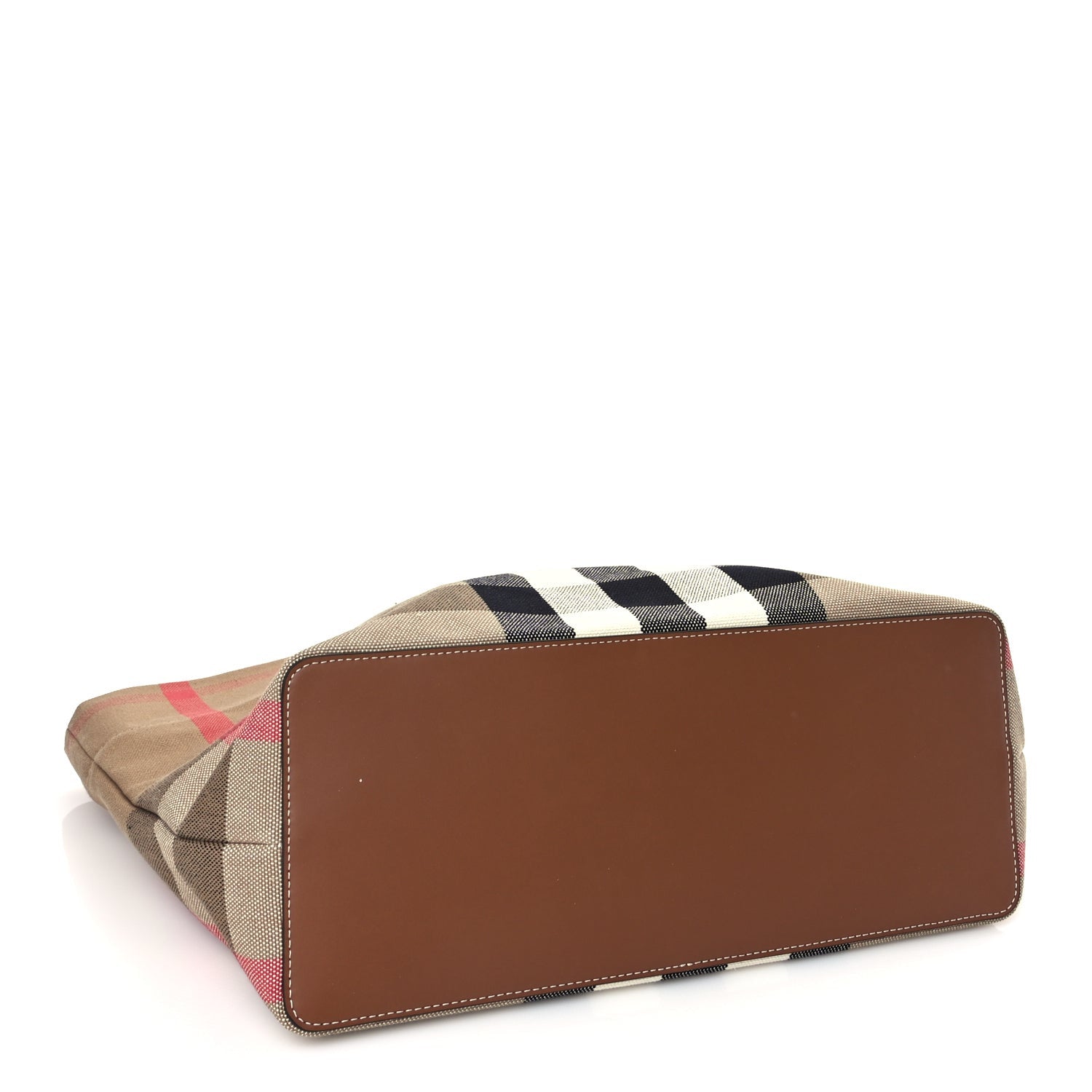 Burberry Giant Check Canvas Medium London Tote Taupe Brown 3 of 8