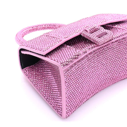 Balenciaga Strass Suede Hourglass Top Handle Bag XS  Pink 7 of 7