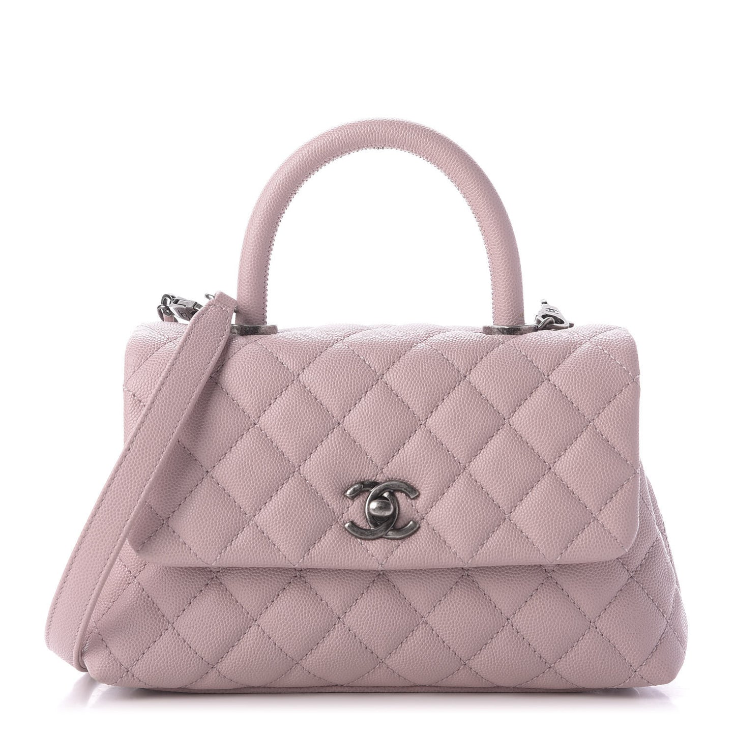 Caviar Quilted Mini Coco Handle Flap Pink