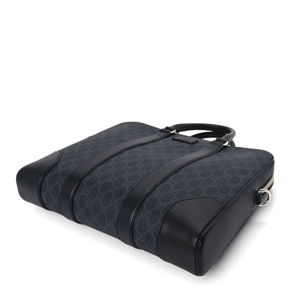 Gucci GG Supreme Monogram Appia Calfskin Web Briefcase Black 8 of 8