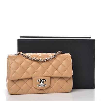 Chanel Lambskin Quilted Mini Rectangular Flap Beige 8 of 8