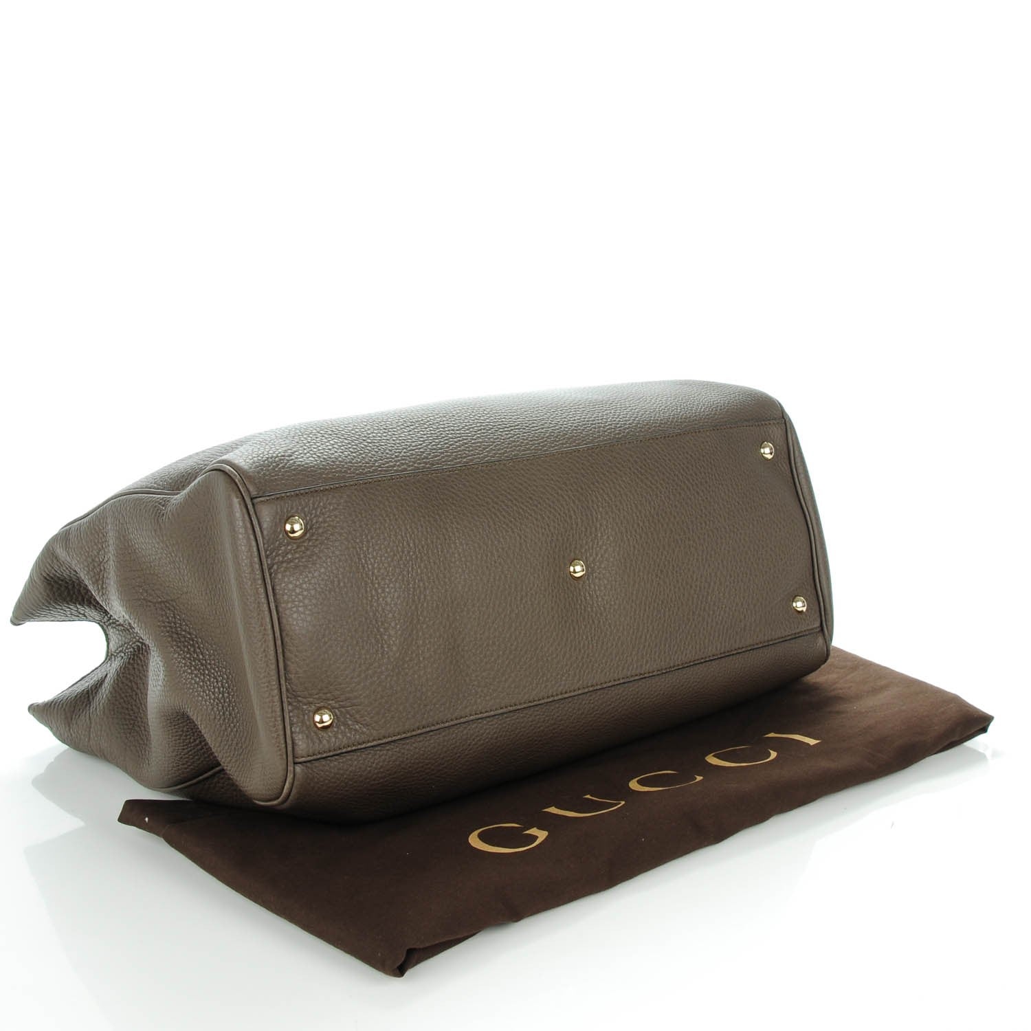 Gucci Calfskin Large Bamboo Shopper Tote Grey Field 4 of 7