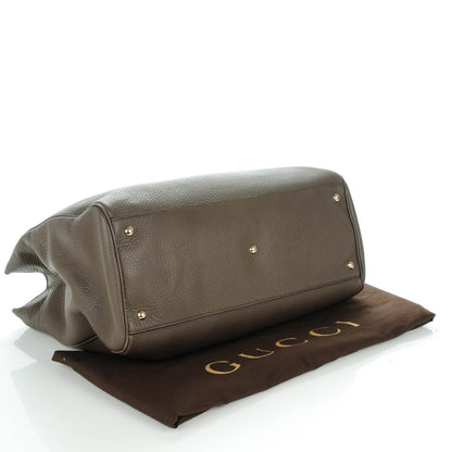 Gucci Calfskin Large Bamboo Shopper Tote Grey Field 4 of 7