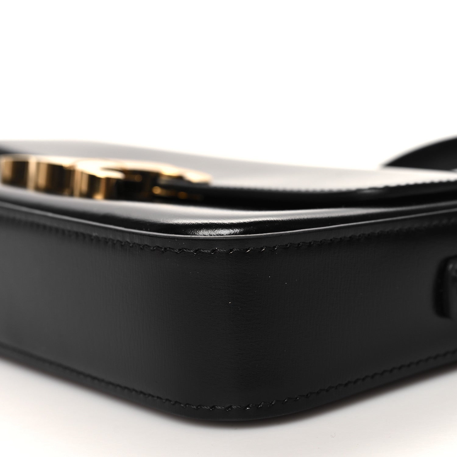 Celine Shiny Calfskin Triomphe Shoulder Bag Black 10 of 11