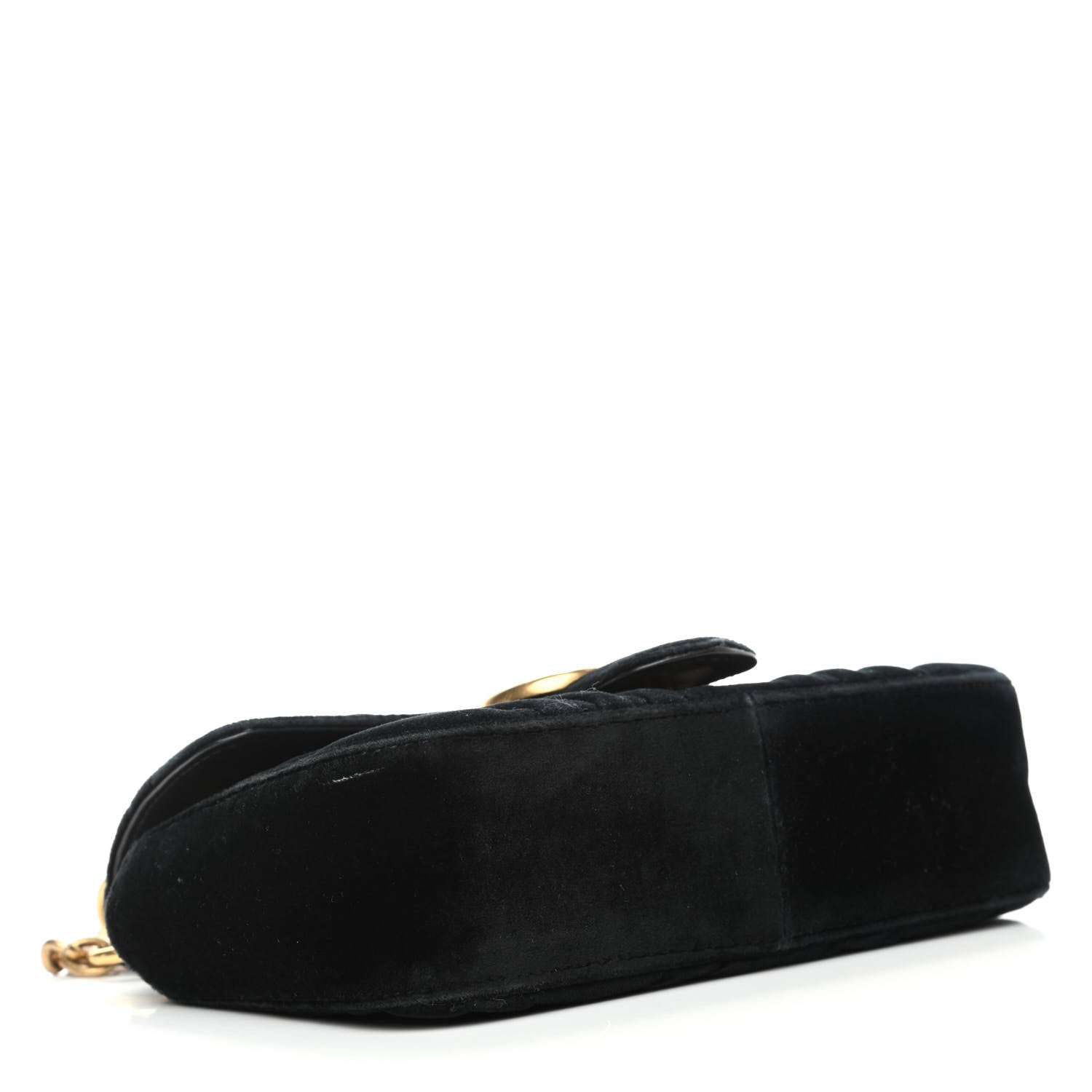 Gucci Velvet Matelasse Mini GG Marmont Shoulder Bag Black 3 of 6