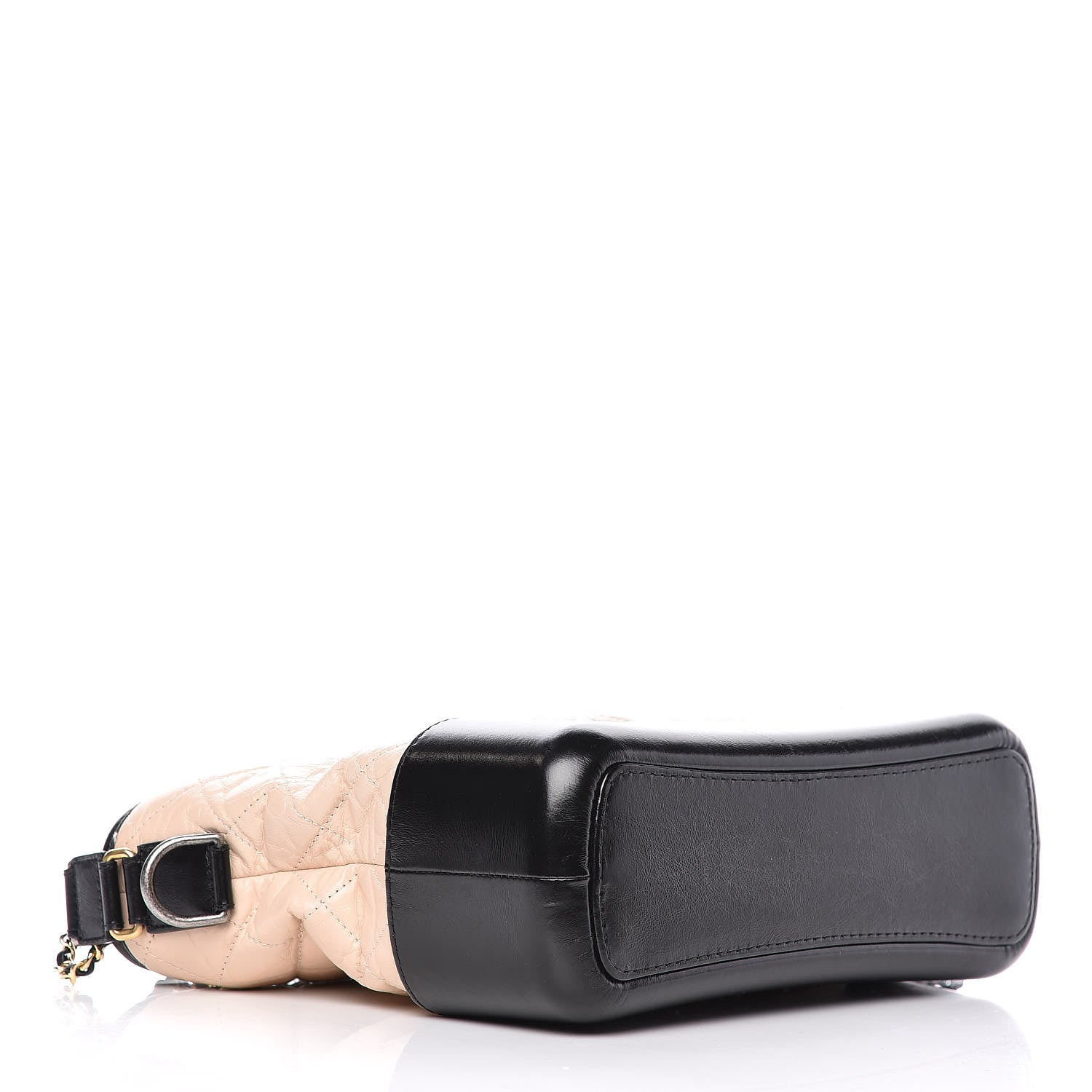 Chanel Aged Calfskin Quilted Medium Gabrielle Hobo Beige Black 4 of 12