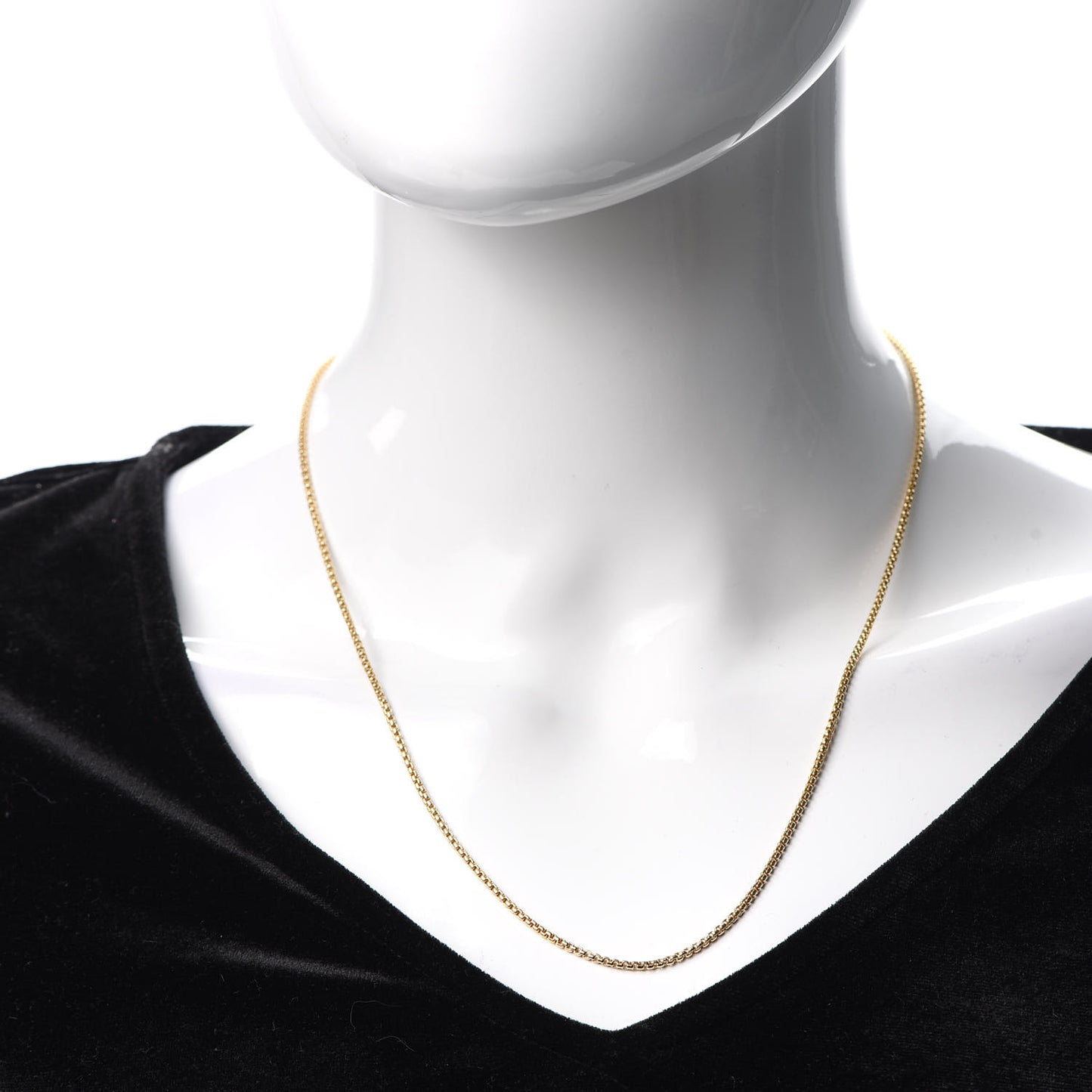 18K Yellow Gold 1.7mm Box Chain Necklace 20"