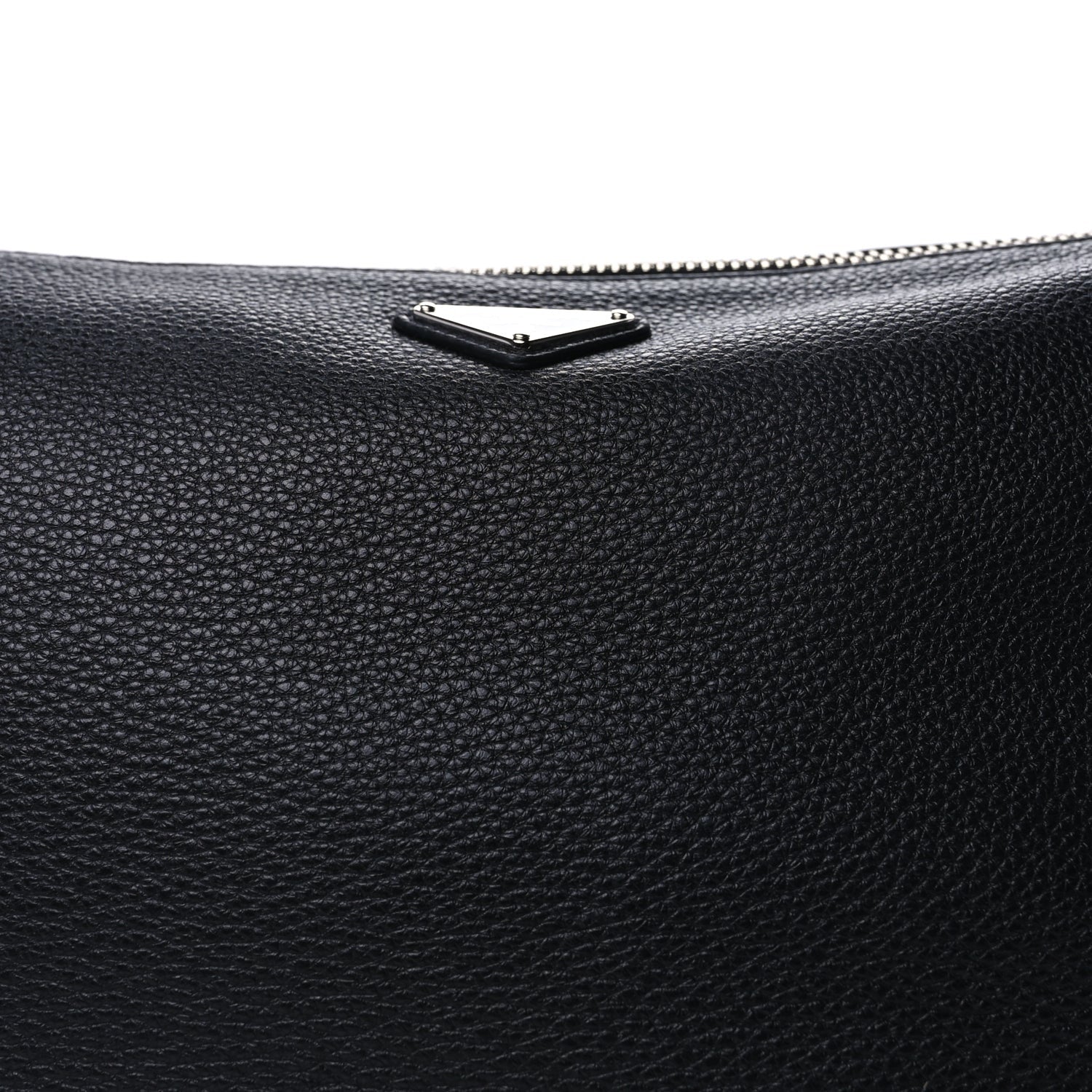 Prada Vitello Daino Medium Triangle Shoulder Bag  Black 6 of 8