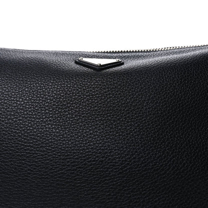 Prada Vitello Daino Medium Triangle Shoulder Bag  Black 6 of 8