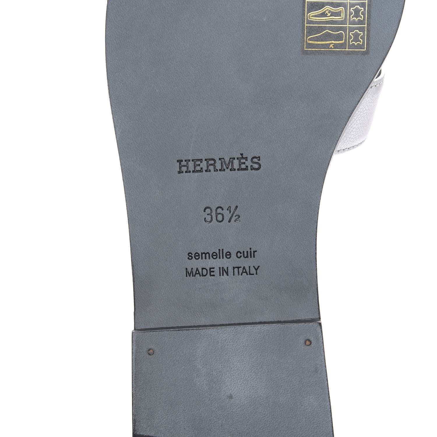 Hermes Metallic Madame Calfskin Oran Sandals 36.5 Argent 7 of 8