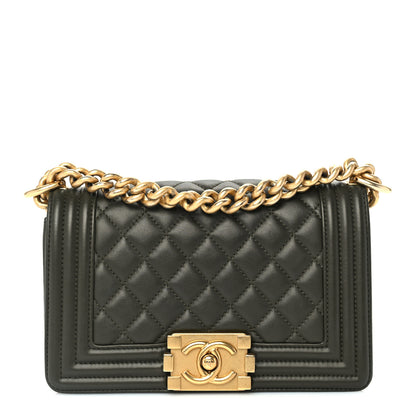 Chanel Calfskin Quilted Small Boy Flap Khaki 1 of 9