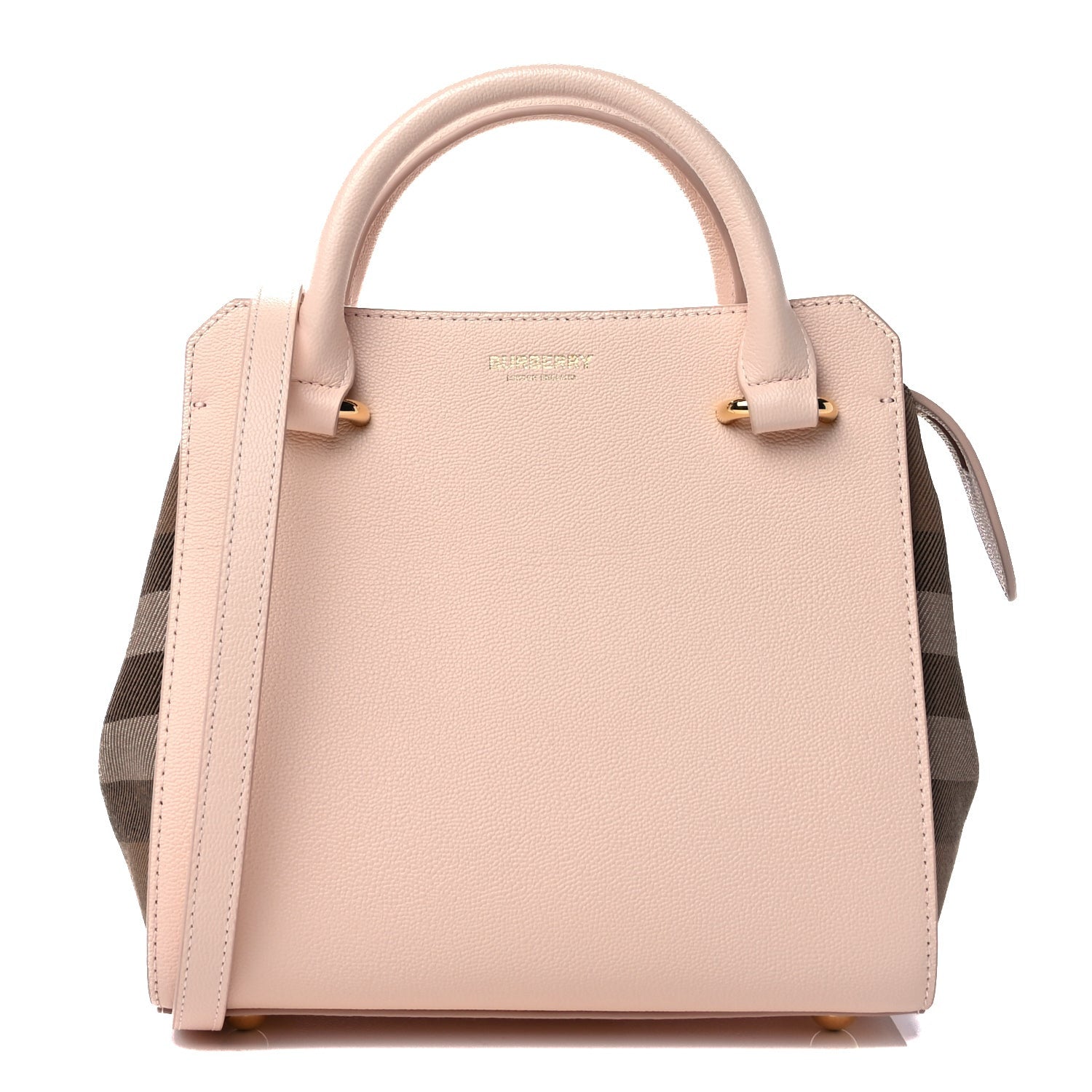Burberry Calfskin Mega Check Mini Banwell Tote Pale Cameo 1 of 8