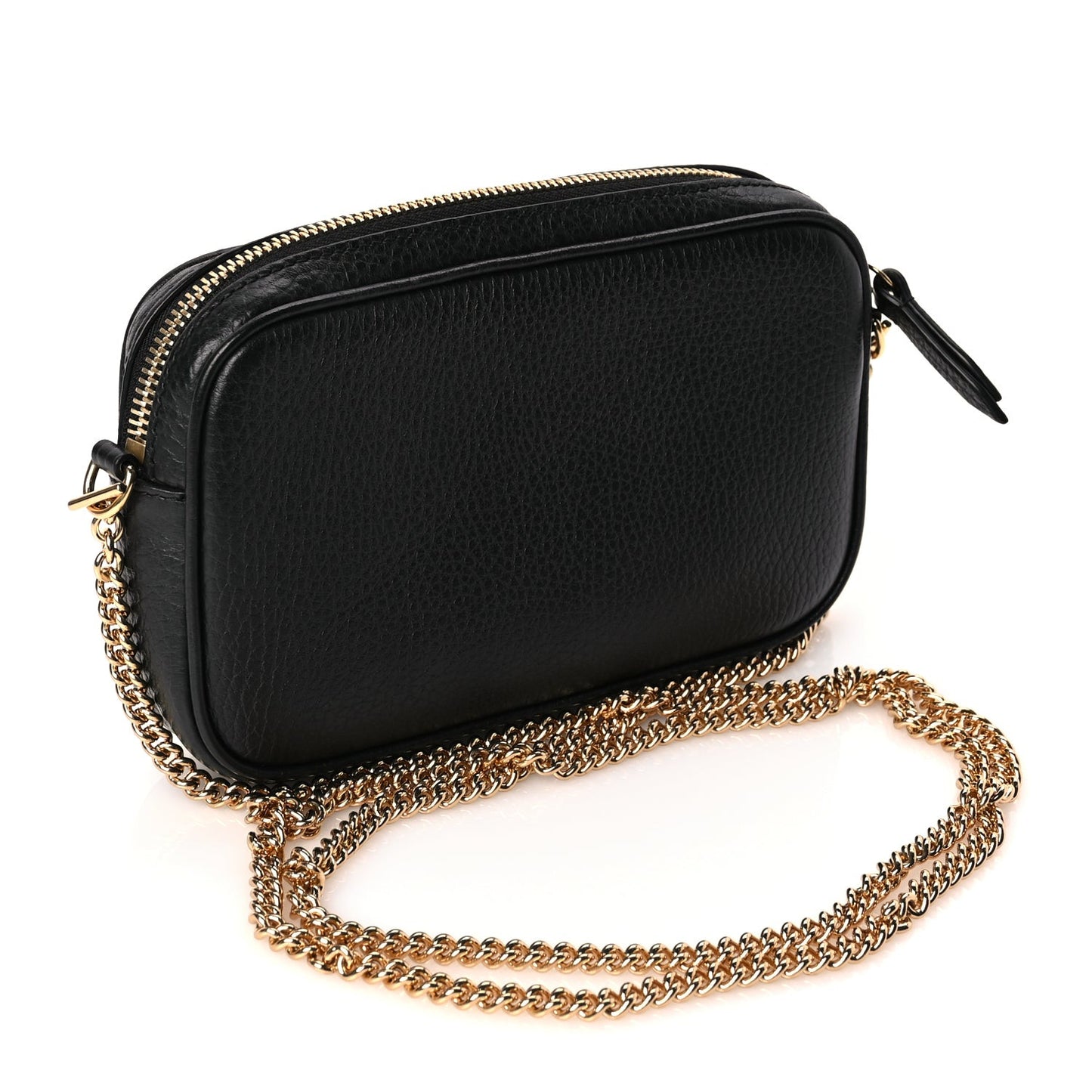 Dollar Calfskin Super Mini GG Marmont Chain Shoulder Bag Black